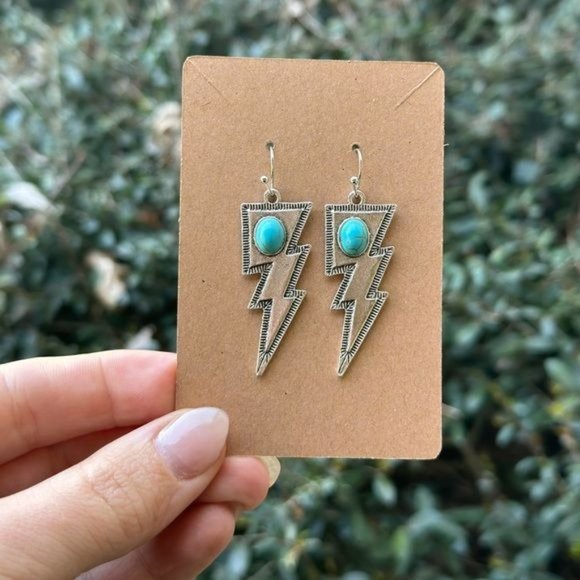 Jewelry - Turquoise Lightning Bolt Earrings